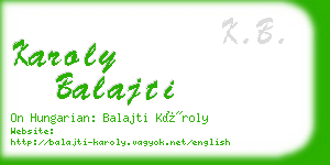 karoly balajti business card